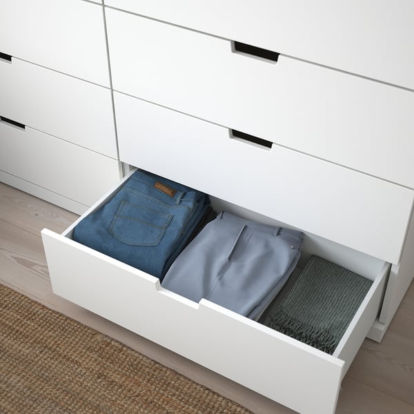 NORDLI chest of 12 drawers, white, 160x145 cm