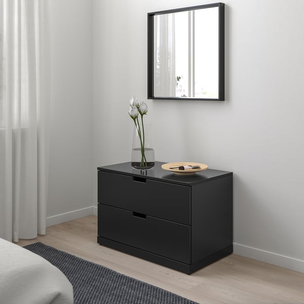 NORDLI chest of 2 drawers, anthracite, 80x54 cm