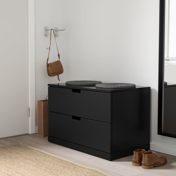 NORDLI chest of 2 drawers, anthracite, 80x54 cm