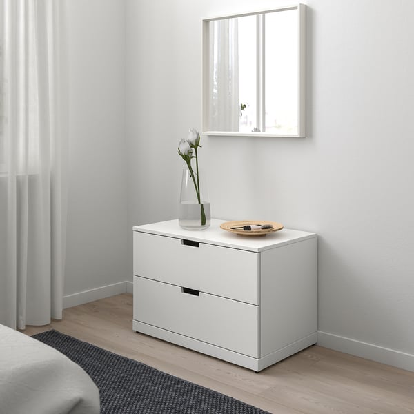 NORDLI chest of 2 drawers, white, 80x54 cm
