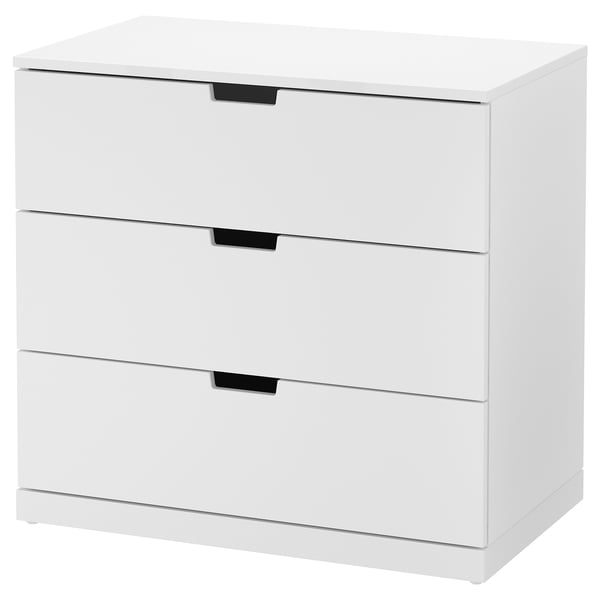NORDLI chest of 3 drawers, white, 80x76 cm