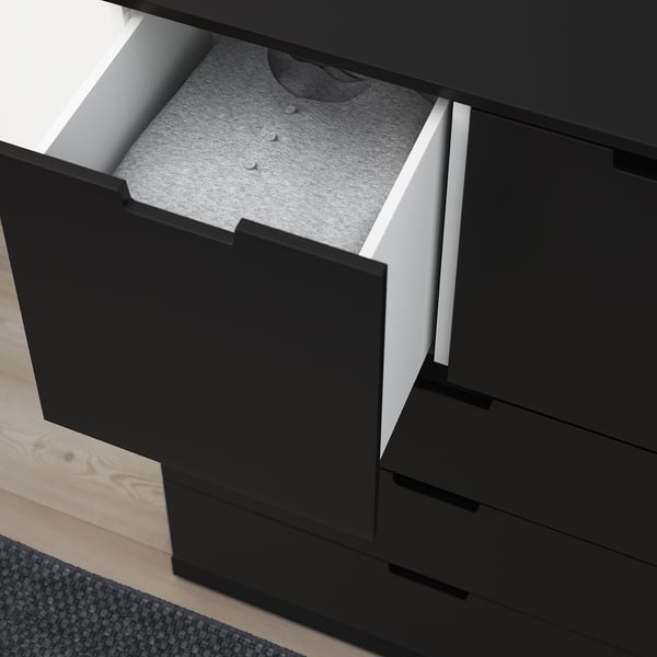 NORDLI chest of 5 drawers, anthracite, 80x122 cm