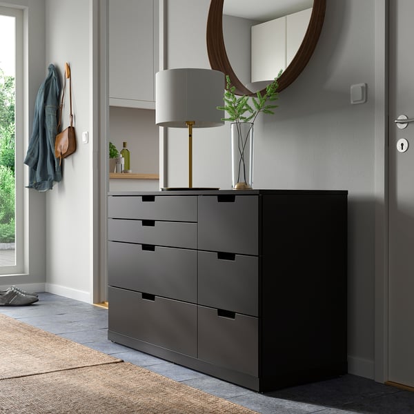 NORDLI chest of 7 drawers, anthracite, 120x76 cm