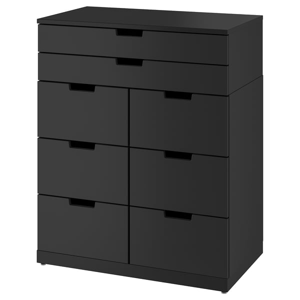 NORDLI chest of 8 drawers, anthracite, 80x99 cm