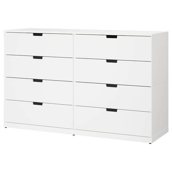 NORDLI chest of 8 drawers, white, 160x99 cm