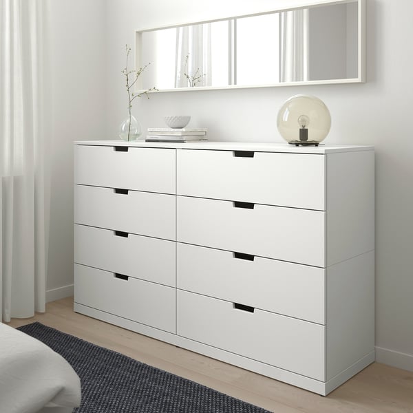 NORDLI chest of 8 drawers, white, 160x99 cm