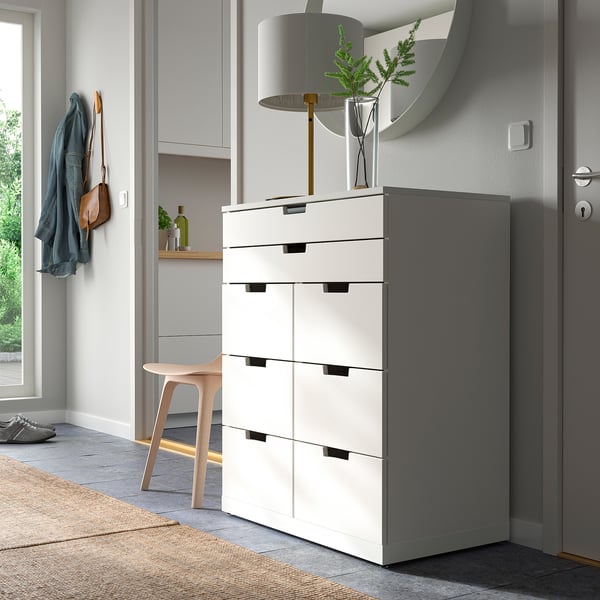 NORDLI chest of 8 drawers, white, 80x99 cm