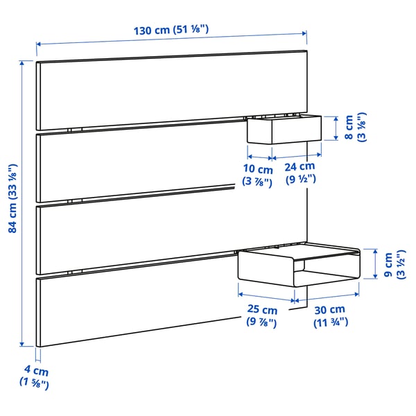 NORDLI headboard, white, 90 cm