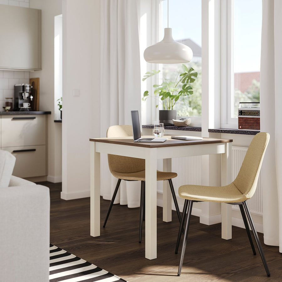 NORDMANSSKÄR chair, black/Letafors yellow-beige, 44x85x58 cm