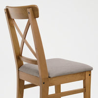 NORDVIKEN / INGOLF - Table and 4 chairs, mordant antique/grey-beige Nolhaga mordant antique,152/223 cm