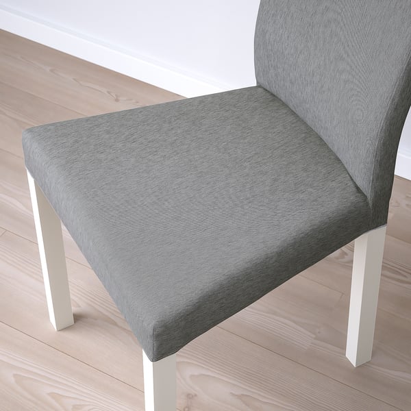 NORDVIKEN / KÄTTIL table and 2 chairs, white/Knisa light grey, 74/104 cm
