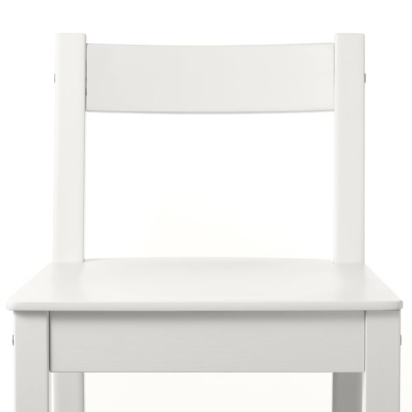 NORDVIKEN bar stool with backrest, white, 75 cm