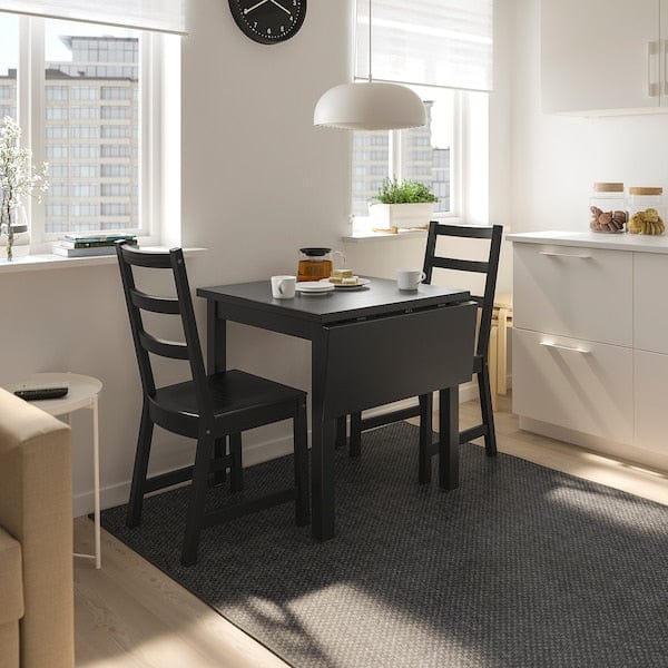 Ikea NORDVIKEN - Drop-leaf table, black, 74/104x74 cm