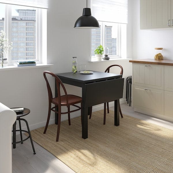 Ikea NORDVIKEN - Drop-leaf table, black, 74/104x74 cm