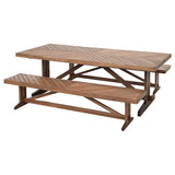 NORRMANSÖ / NORRMANSÖ table and 2 benches, outdoor acacia/beige acacia, 220x100 cm