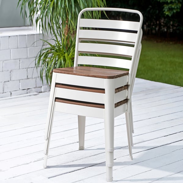 NORRMANSÖ chair, outdoor, in/outdoor beige/acacia, 43x83x52 cm