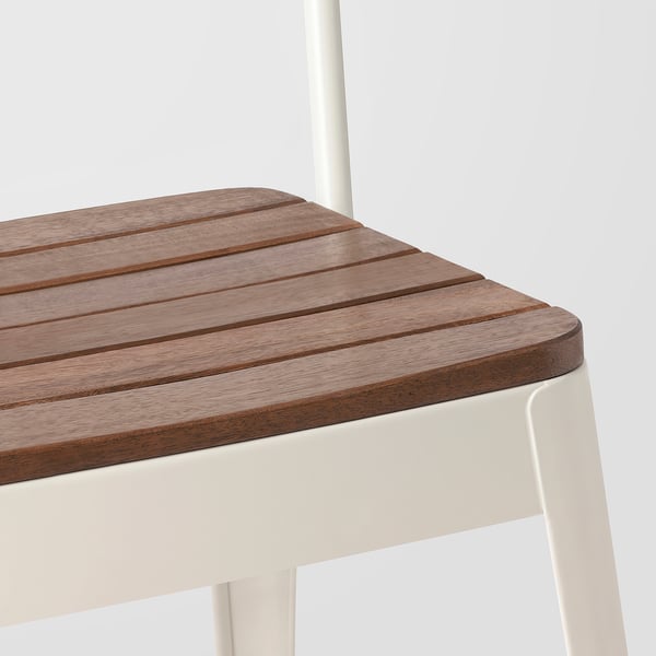 NORRMANSÖ chair, outdoor, in/outdoor beige/acacia, 43x83x52 cm