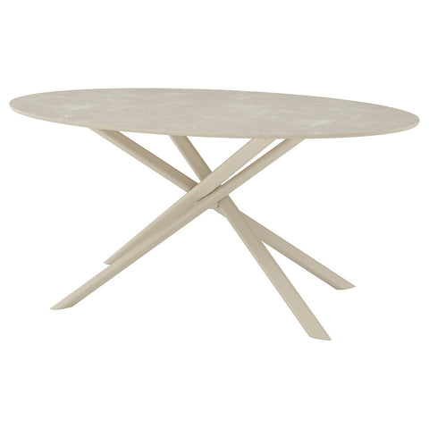 NORRMJÖLE table, beige marble effect/beige, 170x97 cm