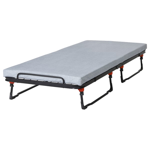 NORRUDDEN guest bed, black, 80x193 cm