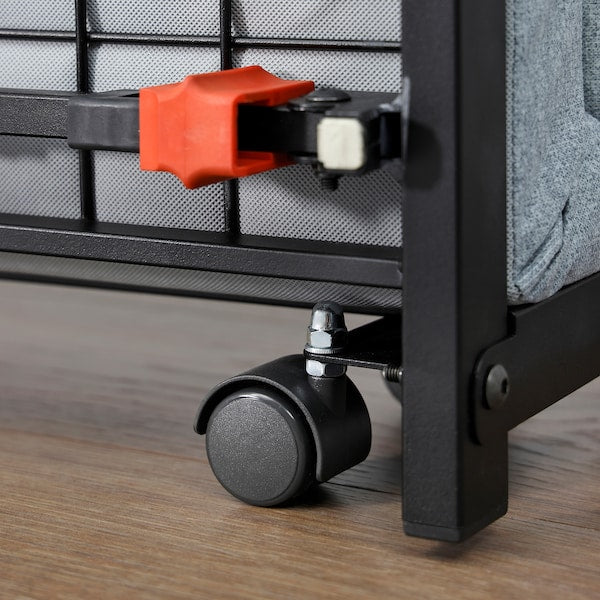 NORRUDDEN guest bed, black, 80x193 cm