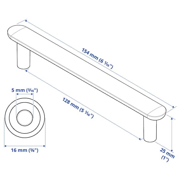 Ikea NYDALA - Handle, black, 154 mm