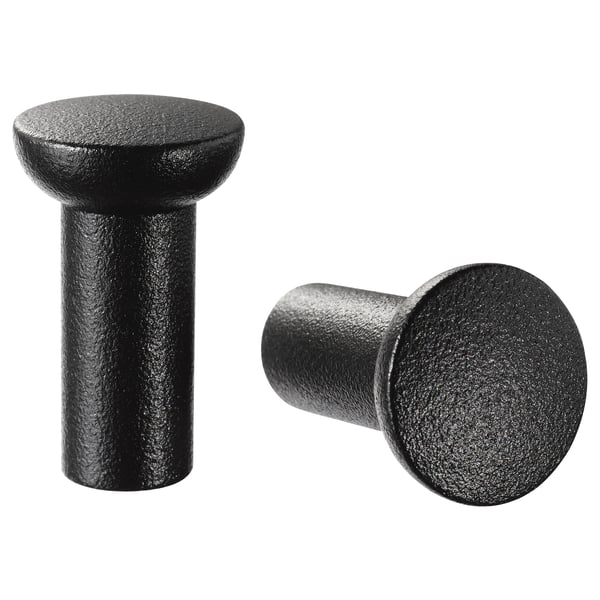NYDALA knob, black, 5 mm, 2 pack