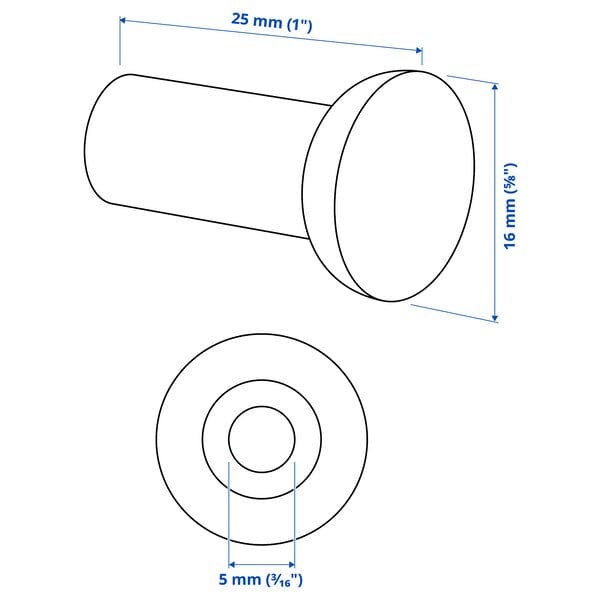 Ikea NYDALA - Knob, black, 16 mm