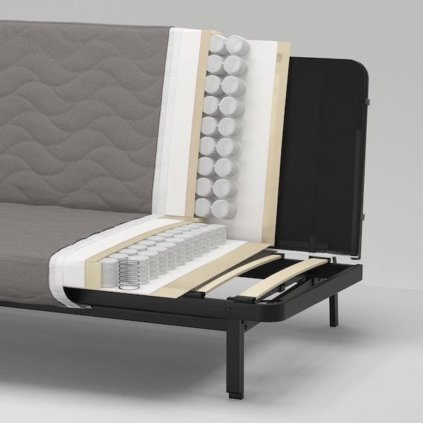 Ikea NYHAMN 3-seater sofa bed - with spring mattress/grey/beige Knisa ,
