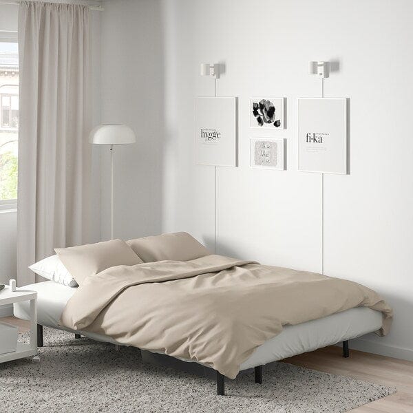 Ikea NYHAMN - 3-seater sofa bed, with Naggen/dark gray spring mattress