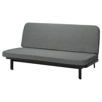 NYHAMN 3-seat sofa-bed, with pocket spring mattress/Skartofta black/light grey, 200x90x97 cm