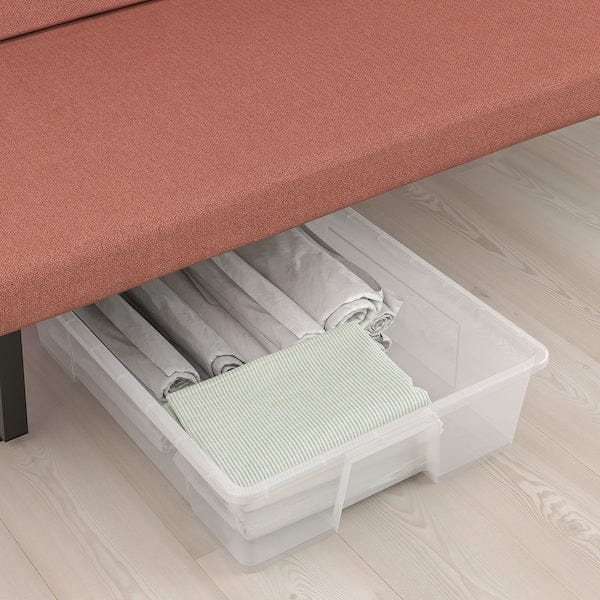 Ikea NYHAMN - 3-seater sofa bed, with spring mattress/Skartofta red/brown