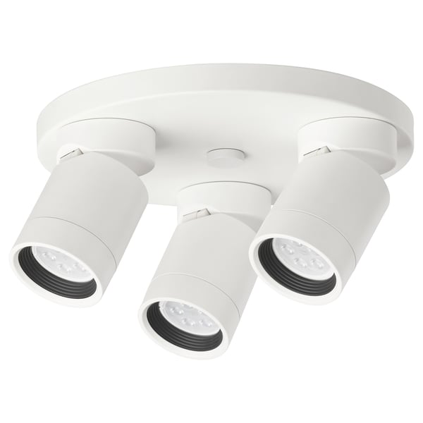 NYMÅNE ceiling spotlight with 3 spots, white, 25 cm