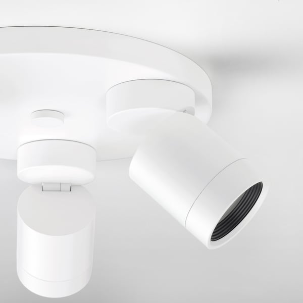 NYMÅNE ceiling spotlight with 3 spots, white, 25 cm