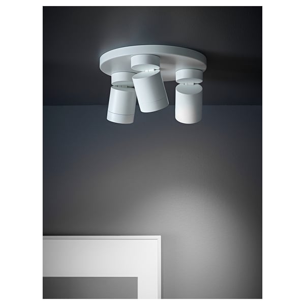 NYMÅNE ceiling spotlight with 3 spots, white, 25 cm