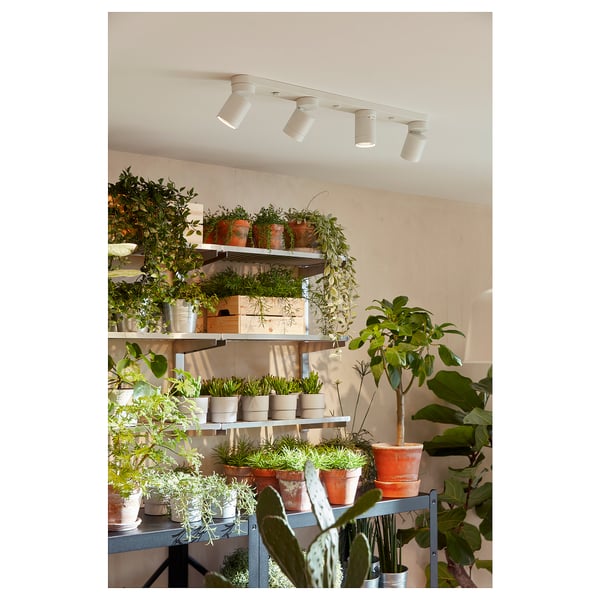 NYMÅNE ceiling spotlight with 4 spots, white, 73x7 cm
