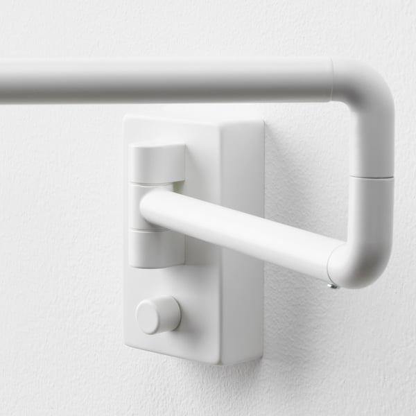 NYMÅNE wall lamp w swing arm, wired-in, white, 7 cm