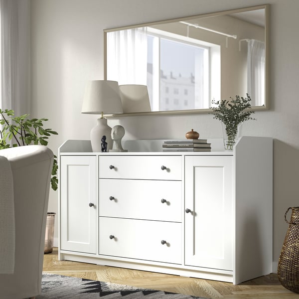 NYPONBUSKE mirror, grey-beige, 65x135 cm