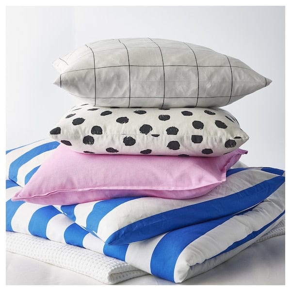 Ikea ODDNY - Cushion cover, off-white/dot pattern black, 50x50 cm