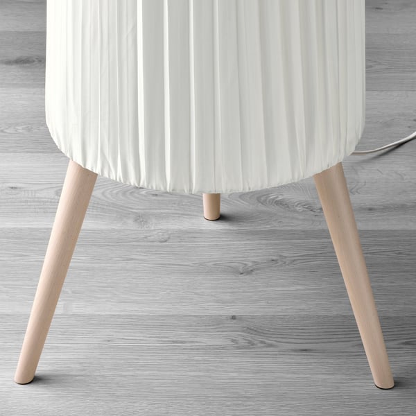 ÖKENSAND floor lamp, beech/white, 35 cm