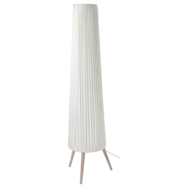 ÖKENSAND floor lamp, beech/white, 35 cm