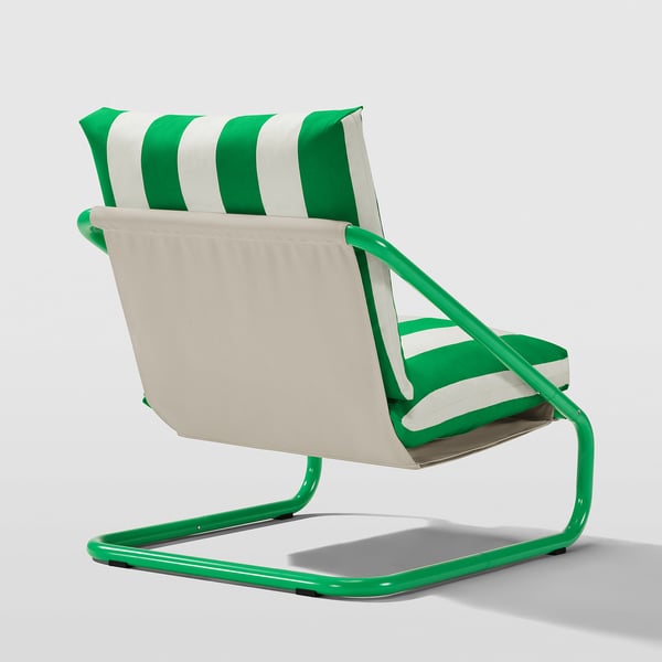 ÖNNESTAD armchair, Radbyn white/green