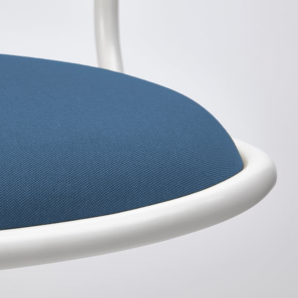 ÖRFJÄLL swivel chair, white/Vissle dark blue, 49x82x68 cm