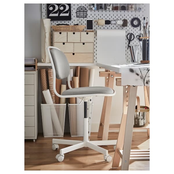 Ikea ÖRFJÄLL Swivel chair - white/Vissle light grey