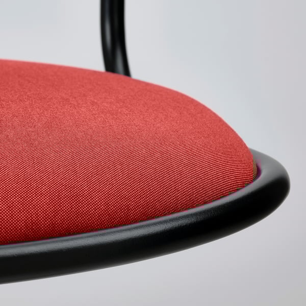 ÖRFJÄLL swivel chair, black/Vissle red, 49x82x68 cm
