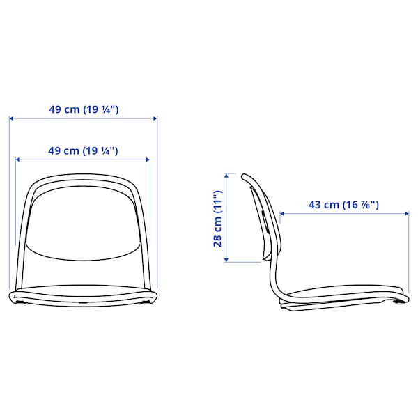Ikea ÖRFJÄLL - Sedile, nero/Vissle nero