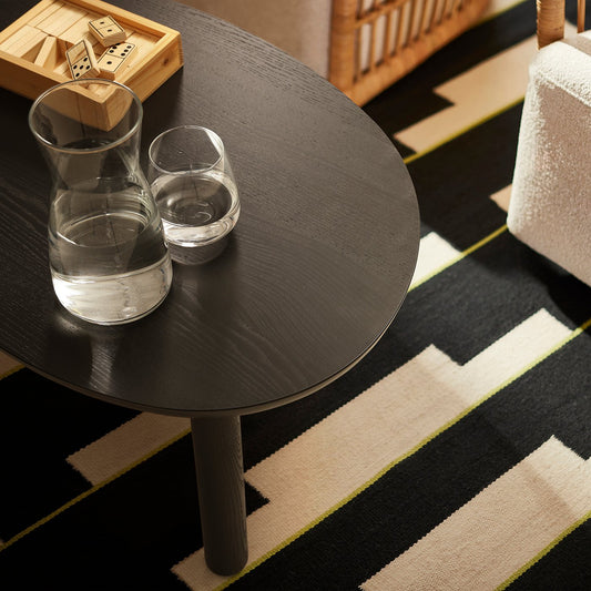 ÖRTRÄSK coffee table, black ash veneer, 75x48 cm