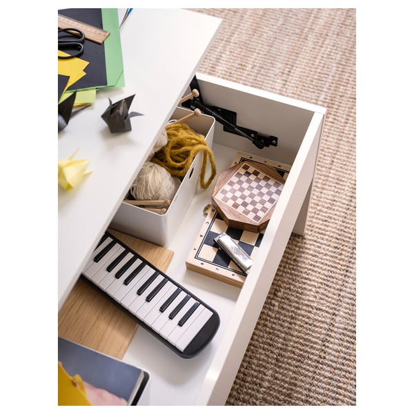 ÖSTAVALL adjustable coffee table, white, 90 cm