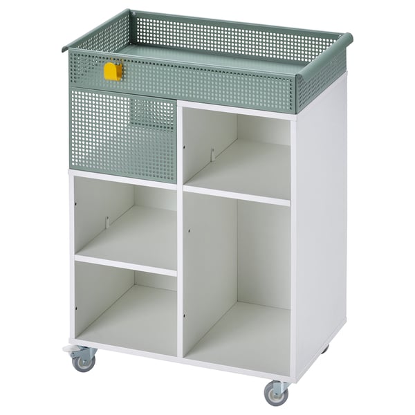 ÖVNING trolley, white/grey-green, 54x33 cm