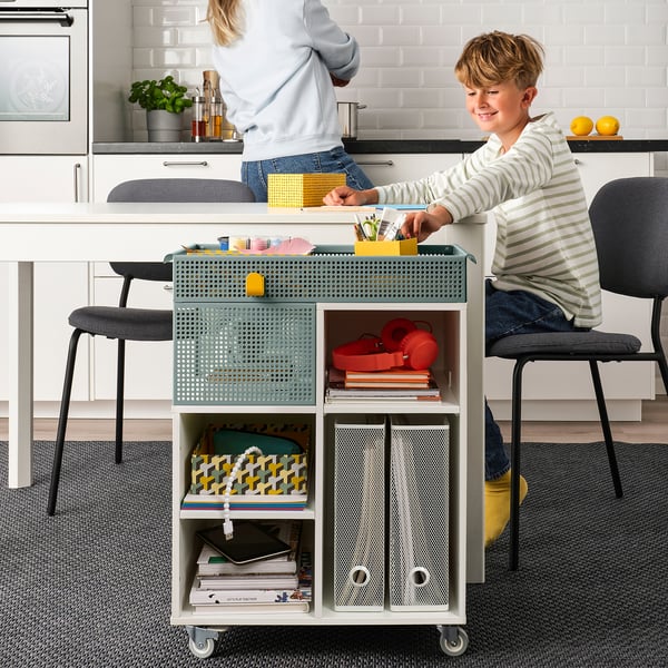 ÖVNING trolley, white/grey-green, 54x33 cm
