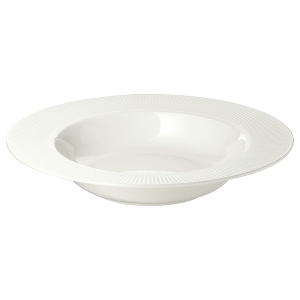 OFANTLIGT deep plate, white, 24 cm